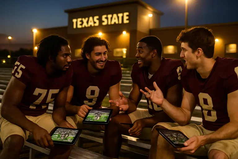 Coaches reviewing a football depth chart during practice
