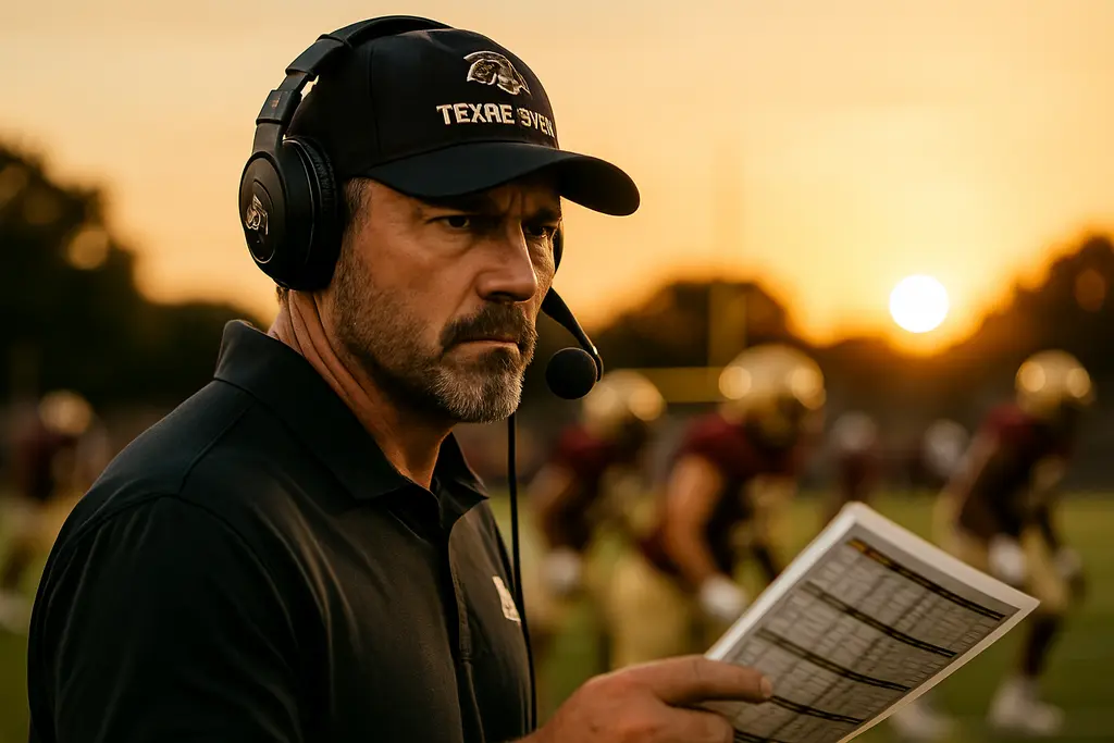 Texas State coaching staff works with players during football practice